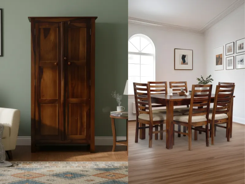 Alexa Dining + Belle Wardrobe Combo 6 Seater